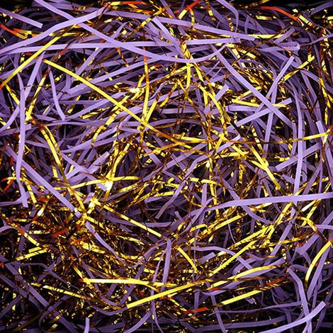 Gift Pen 150g with Gold Glitter - Eco Friendly Recycled Paper Litter for Gift Boxes, Decorations and Party Hampers - Versatile Filling Material (Purple) (1/5)