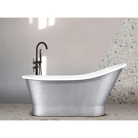 Baignoire îlot chrome Glam avec bonde chrome GLORIA 160x68 (1/3)