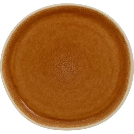 Lot de 6 Assiettes à Dessert en Faïence "Wonja" 21cm Ocre