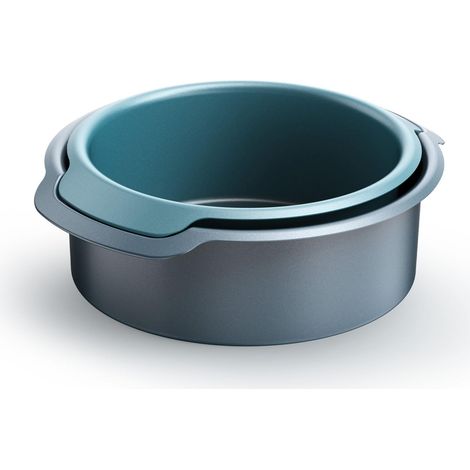 Set of 2 moules à gâteaux ronds antiadhésifs Joseph Joseph Nest Bake - Poignées intégrées pour une manipulation facile, tailles 23 et 20 cm, idéales pour une cuisson parfaite des gâteaux.