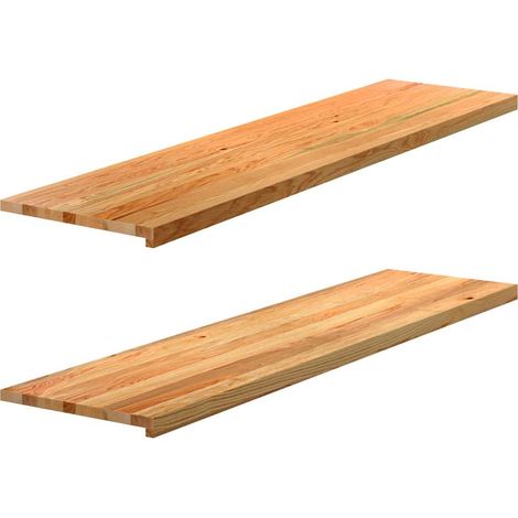Fensterbänke 2 Stk. Hellbraun 160x40x2 cm Massivholz Eiche vidaXL