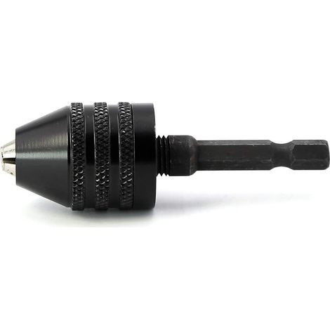 0,6-8mm Serrage tournevis mandrin clé percussion mandrin perceuse déverrouillage Adaptateur de foret 1/4" arbre hexagonal (1/3)