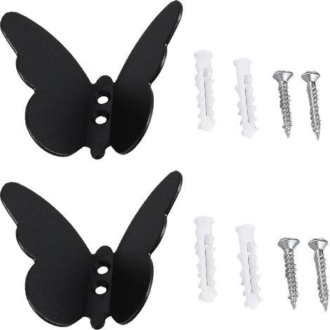 Stück kreative Schmetterlings-Garderobenhaken, Schmetterlings-Aufbewahrungshaken, schwarze Schmetterlings-Garderobenhaken, geeignet für Schlafzimmer, Badezimmer und andere Orte (1/5)