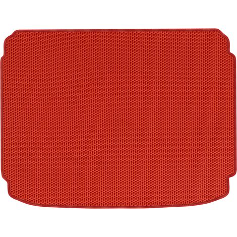 Tapis de coffre en EVA rouge alvéolé pour Peugeot 308 I (2007-2013), modèle Hatchback. (1/5)