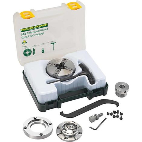Record Power 62063 SC4 Professional Geared Scroll Chuck Package