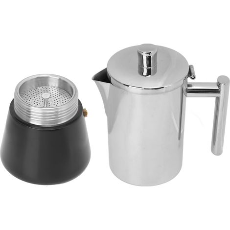 Cafetière italienne à induction de type Moka, en acier inoxydable, pour la maison, 300 ml (6 tasses) (1/5)