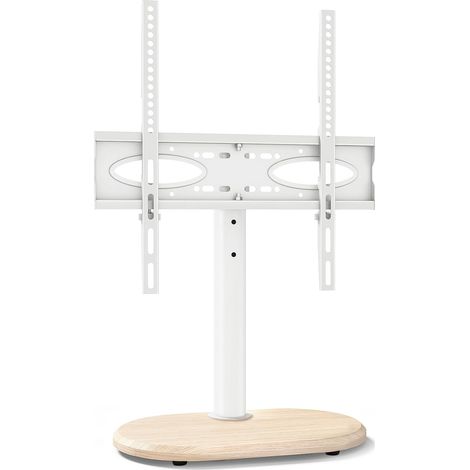 Support TV sur Pied pour Téléviseurs de 26 à 60" Pivotant, Réglable en Hauteur, Pied de Télé Universel avec Socle Rond, Jusqu'à 40 kg, Max VESA 400x400 mm (1/5)