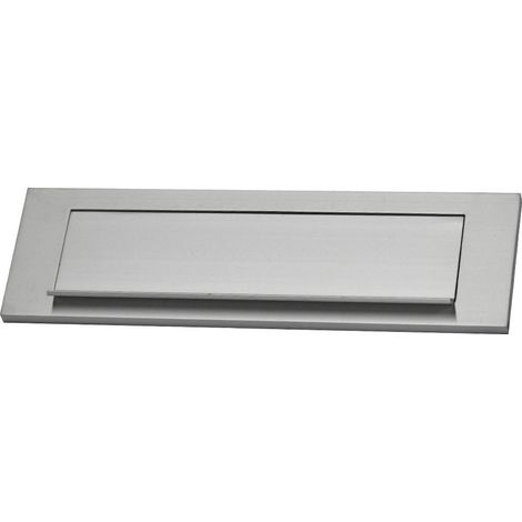 EDM – Plaque de boîte aux lettres en aluminium 25,4 x 7,5 cm – Résistante aux intempéries – Installation rapide avec vis à 24 cm d'écart