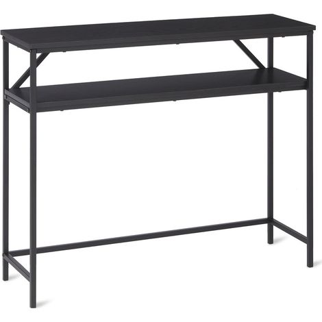 Rectangular Console Table with Open Storage Shelf and Sturdy Steel Frame, Modern Slim Entryway Accent Table for Hallway, Living Room and Small Spaces