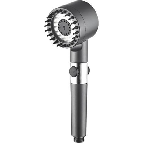 High-pressure hand shower, 3 spray patterns, with 1.5 m shower hose, dark grey (1/5)