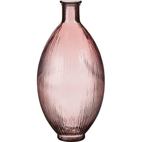 Vase Bouteille Décoratif Rose Clair en Relief pour Fleurs et Branches H 59 x Ø 29 cm - PANGIVO (1/5)