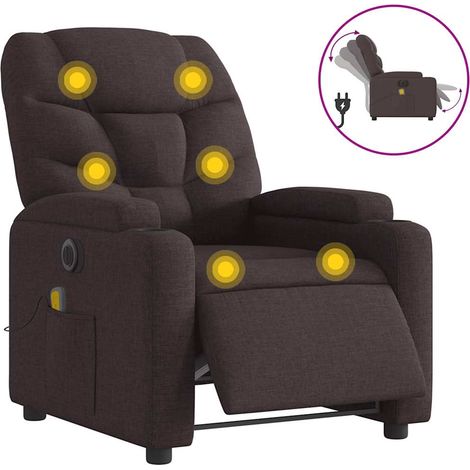 Maison Exclusive - Massagesessel Elektrisch Dunkelbraun Stoff
