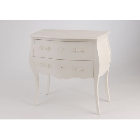 Amadeus - Commode 2 tiroirs en bois blanc cassé L80 cm Murano (1/3)