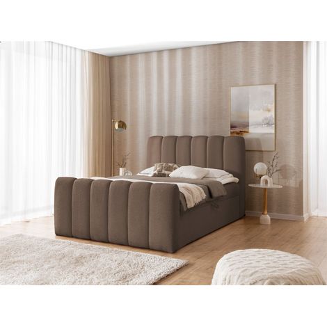 Boxspringbett Schlafzimmerbett DENIS 200x200cm Stoff Catch Me Braun (1/5)
