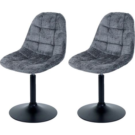 Lot de 2 chaises de salle à manger HWC-A60, chaise de cuisine chaise pivotante, acier MVG tissu/textile chenille (465g/m (1/2)