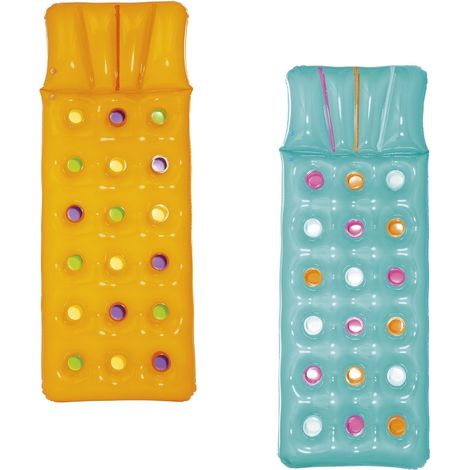 Trade Shop - MATERASSINO GONFIABILE 18 BUCHI FASHION SEAST TRAPARENTE COLORATO 188X71CM 019951 -