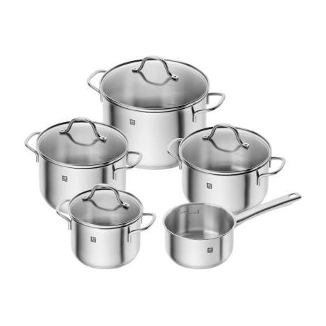 ZWILLING Set de 5 Casseroles, 4 Couvercles, Adapté à la Chaleur à Induction, Acier I... (1/3)