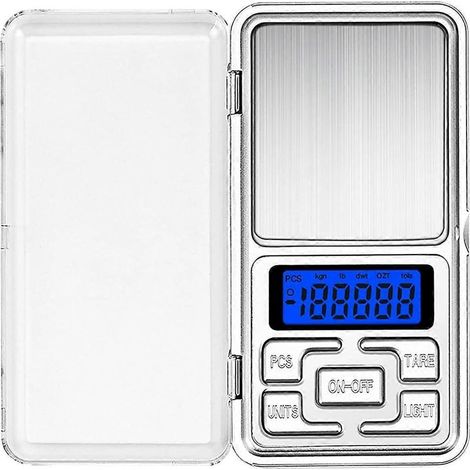 Balanza digital portátil de precisión 0,01 g x 200 g, minibalanza de bolsillo con pantalla LCD retroiluminada [BR] (1/4)