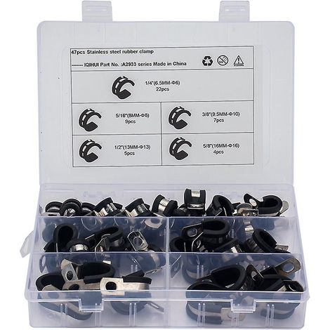 Combinaison pour canalisation automobile 47 pièces 5 colliers de serrage à élastique en acier inoxydable (1/5)