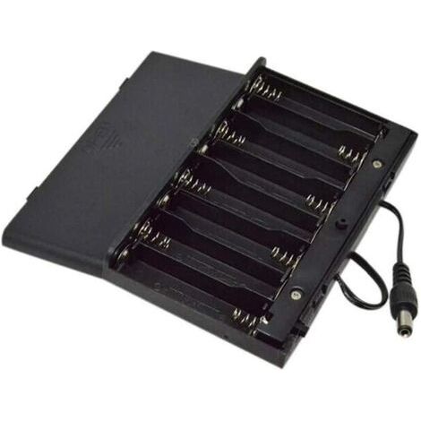 12V AA Batterie Boîte DIY Batterie Boîtier de Batterie Filaire Packs de Support de Batterie Packs de Cas Banque d'alimentation Filaire Interrupteur Marche/arrêt avec Couvercle