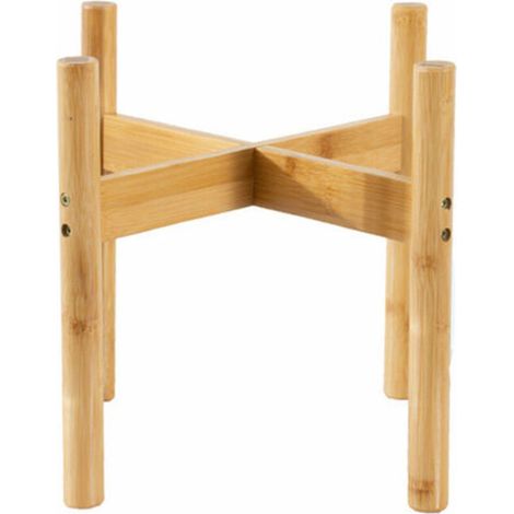 SEVIA Plateau de jardin en bambou pour plantes en pot, étagère en bois pour intérieur et extérieur, décoration simple, support à fleurs S - S LMLY (1/5)