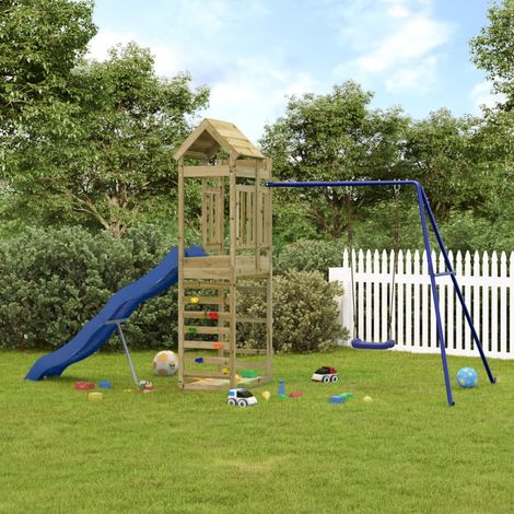 Aire de jeux d'extérieur,Maisonnette de jeu,Maison enfant bois de pin imprégné BDXN61039 (1/5)