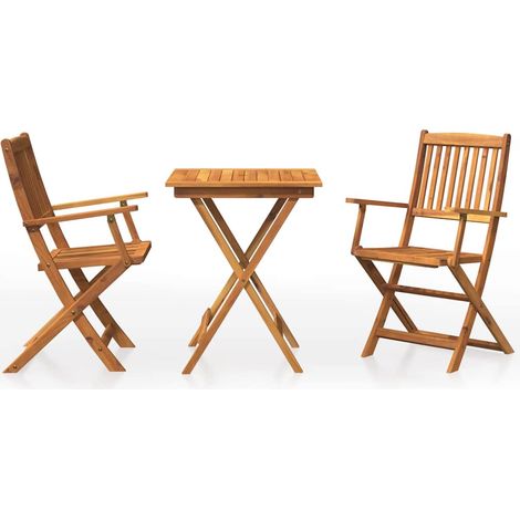 Maison Exclusive - Comedor de jardín plegable 3 piezas madera mac (1/5)