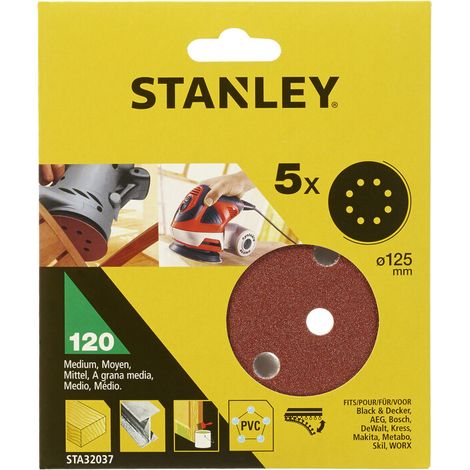 PIRANHA STANLEY STA32037 (X32037) 5 DISCHI VEL. ROT ORB. 125 GR.120- STANLEY- 1,0 pz
