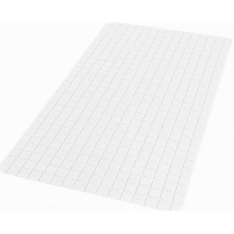 Tappeto Tappetino Antiscivolo Bagno Arredo 69x39 Cm Bianco Con Quadratini 69816 (1/2)