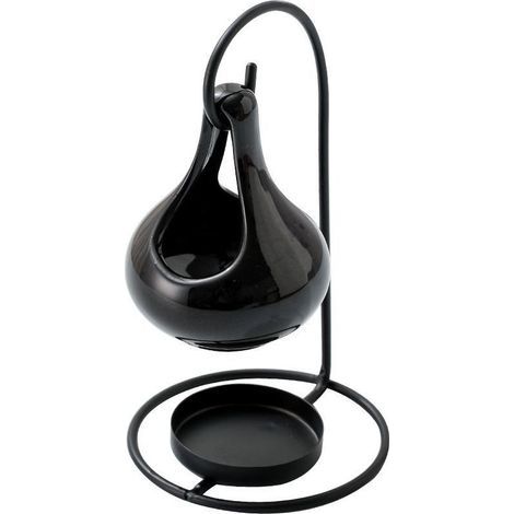 Brûleurs Huile Essentielle en Céramique, Lampe à Parfum en Céramique, Brûleur à Cire pour Chaudron Suspendu, Photophore Veilleuse Chauffe-Parfum pour Décoration Salon,Chambre,Bureau - Noir-Muntra (1/5)