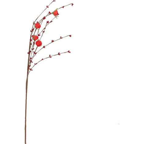 Bouquet De Fleurs Artificielles Rouges En Pe - Décoration Réaliste Pour Maison Et Fête - Arrangement Floral Simulé - 1 Pièce (1/5)