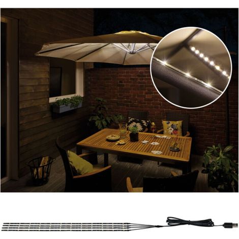 94208 Parasol Eclairage de parasol sans fil jeu de 4 LED LED intégrée 1.8 W noir (1/5)