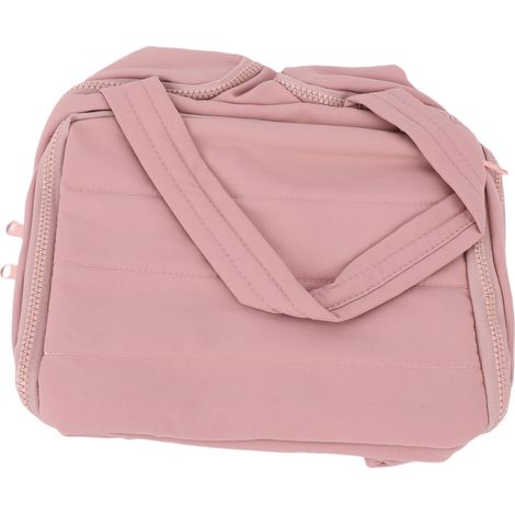 Trousse de maquillage gonflée avec poignée, doublure imperméable Large ouverte, Portable, grand voyage, organisateur de produits de toilette et cosmétiques, coucher de soleil rose. (1/2)