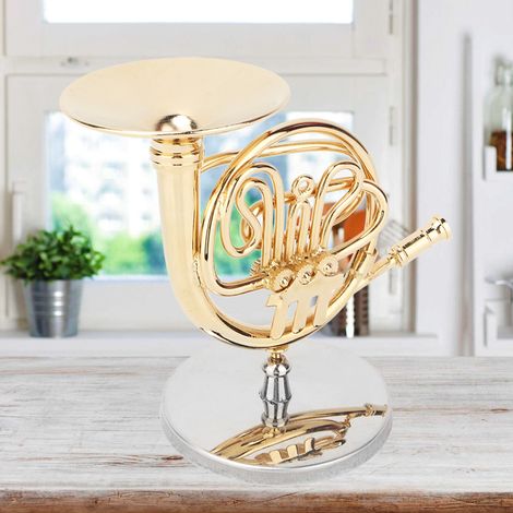 Mini Corne d'Or Décorative - Instrument de Musique Miniature pour Collectionneurs (1/4)