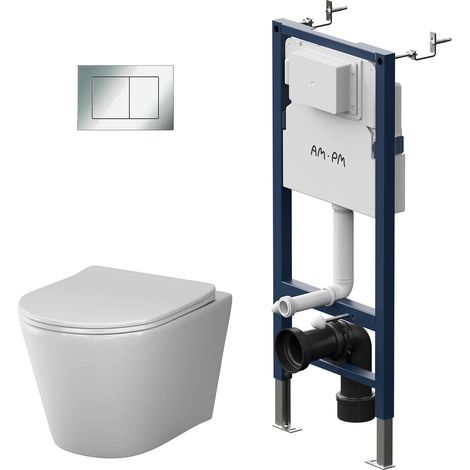 AM.PM Vorwandelement II12709 inkl. Drückerplatte II90251 + Wand WC CPA1700SC ohne Spülrand + WC-Sitz mit Soft-Close-Absenkautomatik (1/5)