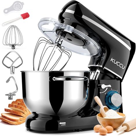 Pastry Processor 1500 W 7 L Kneading Processor 6 Speeds + P with Hook Beater Whisk Splash Protection Spatula Separator – Black (1/5)