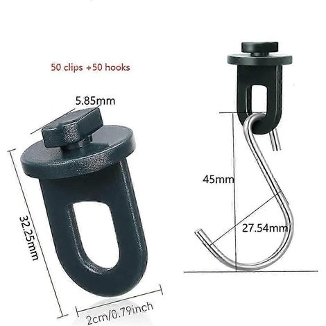 50 crochets de suspension pour serre, clips de fixation en plastique pour isolation de serre (voir photo) (1/5)
