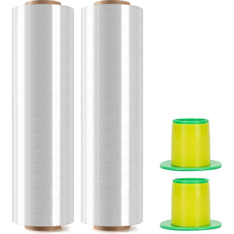 2 Rouleaux Film Étirable Transparent 400mmx250m Stable Résistant Palettes (1/5)