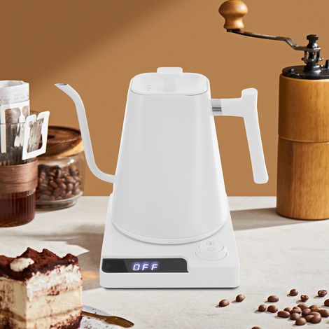 Bollitore elettrico con filtro per tè, nessuna plastica a contatto con l'acqua, preparatore di tè caldo con controllo temperatura e spegnimento automatico, bollitore tè, bollitore acqua con display LE (1/5)