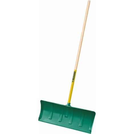 Leborgne – Pelle à neige 65cm – Poussoir polymère vert – Manche bois certifié PEFC – Poignée ergonomique pour confort (1/4)
