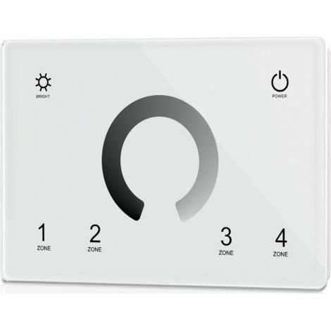 Pannello Touch DMX512 T11 da Parete, 4 Zone Mono Colore, RF 2.4GHz