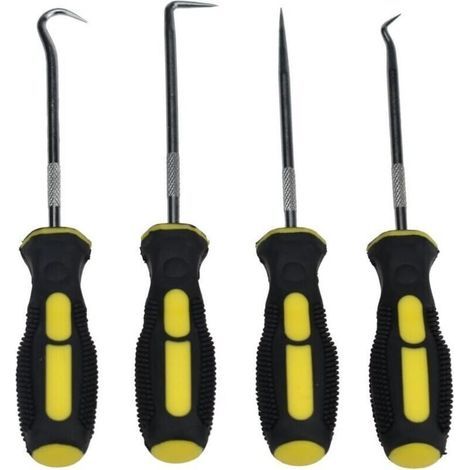 Selezione di ganci di precisione, gancio per paraolio, estrattore di O-ring di alta qualità, 4 pezzi (1/4)