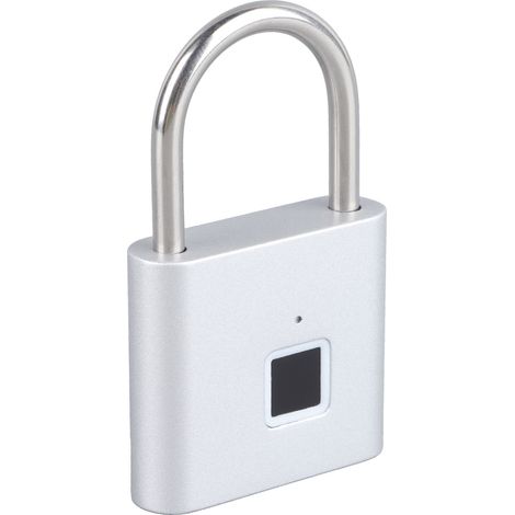 Cadenas à empreinte digitale haute sécurité, déverrouillage rapide, étanche et durable, compatible Bluetooth Tuya, couleur argent. (1/5)