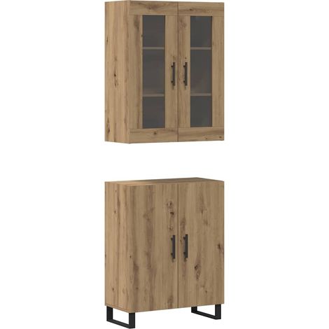 Maison Exclusive - Aparador alto 2 pcs Roble artisan Madera de in