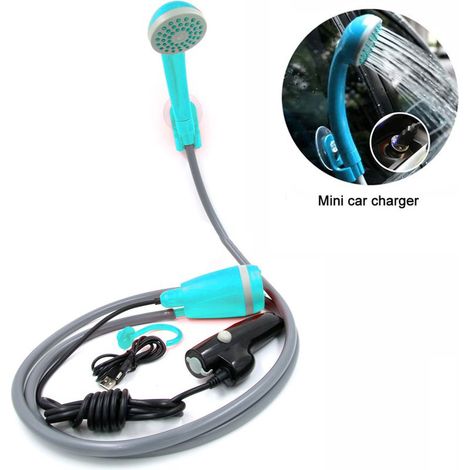 Douche Portable - Pompe À Eau Batterie 2200 mAh - Pour Camping Chien Vélo - Autonomie 45-60 Min - Débit 4 L/Min - Kit Complet ×1 (1/5)