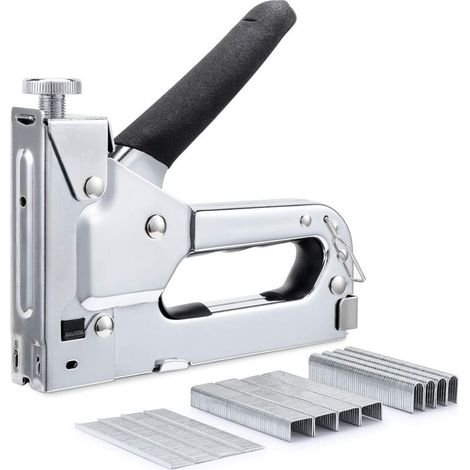 Agrafeuse à Main 3 en 1, Kit Haute Performance avec 600 Agrafes pour Décoration et Matériel de Fixation (1/4)