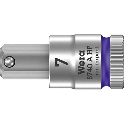 Wera, 8740 A HF Zyklop Inserto-bussola, attacco da 1/4", confunzione di ritegno, 7,0 x 28 mm (1/5)