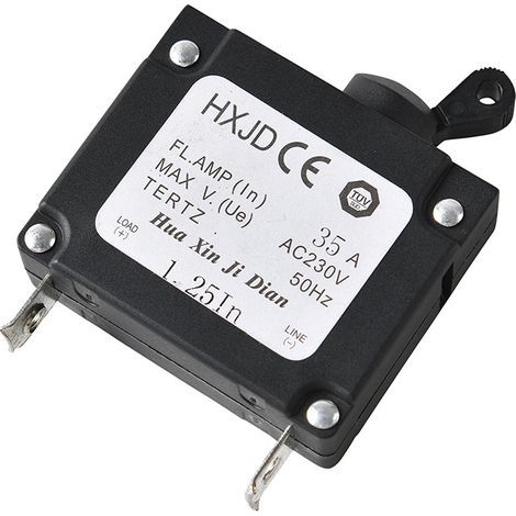 1 Pièces 35A Disjoncteur Générateur Disjoncteur avec Interrupteur Bouton Poussoir Disjoncteur à Réinitialisation Manuelle pour Générateurs à Essence 230V (1/4)