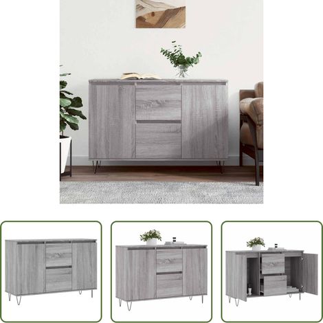 vidaXL Holzbeistelltisch Sonoma - Sideboard Grau Sonoma 101,5x35x70 cm Holzwerkstoff (1/5)