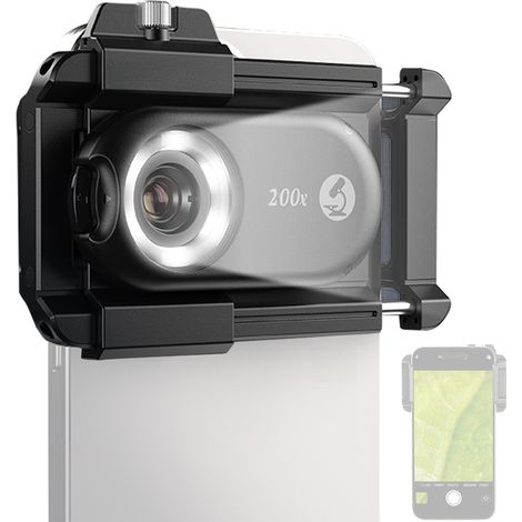 Microscope portable pour téléphone portable à dégagement rapide, grossissement élevé, lentilles polarisées CPL, 12 LED, 12 modes d'éclairage réglables, 6 LED 395 nm (1/5)